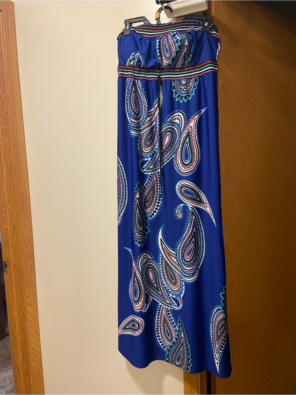 Blue  Strapless Maxi Dress